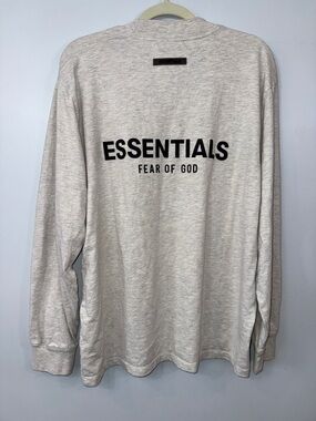 Essentials Long Sleeve Tee - Light Heather Gray with Black Logo